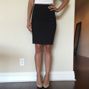Black pencil skirt with black lace detail
