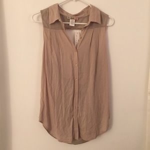 Nordstrom BP Chloe K beige flowy blouse NWT