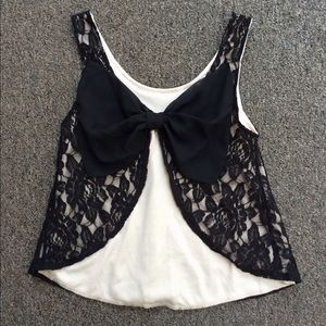 Lace Crop Top w/ Bow Back Detailing
