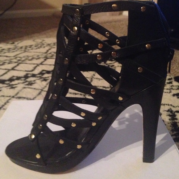 Black Strappy Heels - Picture 2 of 2
