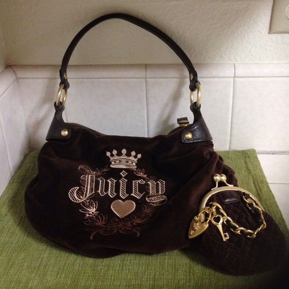 Sm/Md Velour Juicy Couture Purse and Coin Purse
