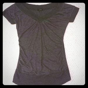 Dark gray v-neck top