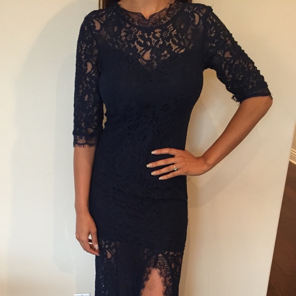 Lulu's Full length blue lace dress