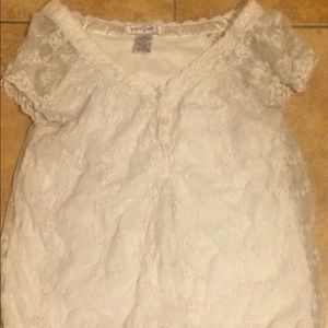 Ivory lace lined top
