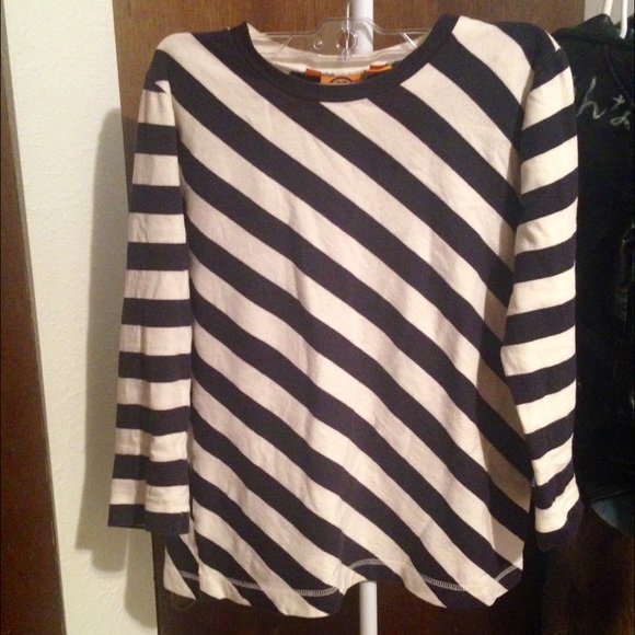 Tory Burch 3/4 Sleeve Shirt Striped - Picture 1 of 4