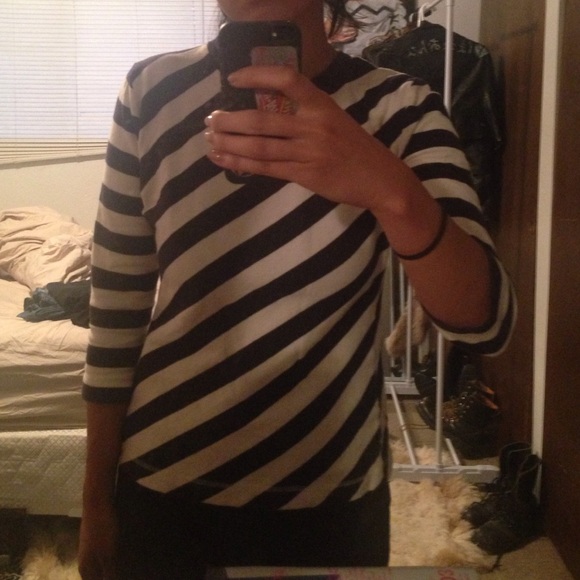 Tory Burch 3/4 Sleeve Shirt Striped - Picture 4 of 4