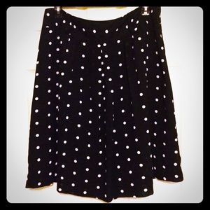 PINUP ROCKABILLY BLACK & WHITE POLKADOT SKIRT NWOT