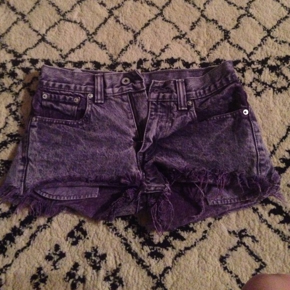 Purple cut off shorts - Picture 1 of 1