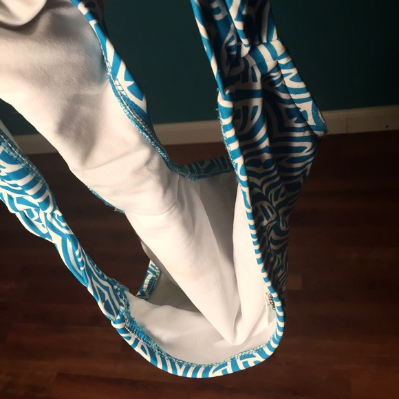 Blue and White Tankini Bathing Suit - Picture 3 of 4