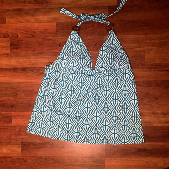 Blue and White Tankini Bathing Suit - Picture 4 of 4