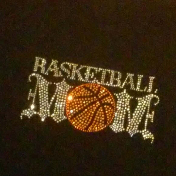 Black tee bling bball Mom large - Picture 2 of 3
