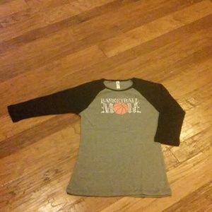 Baseball tee . bling bball mom. Large