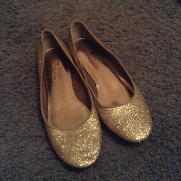 Glitter silver ballet flats