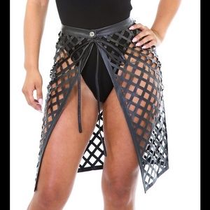 Peakaboo Laser Cut Wrap Skirt