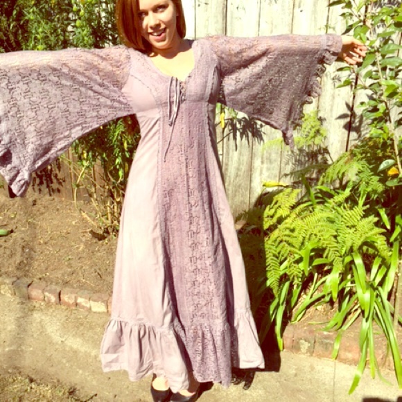 Dyed Grey 1970s Gunne Sax