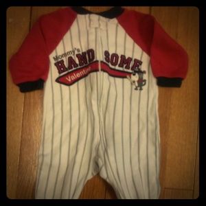 Baseball outfit Valentine's sleeper.