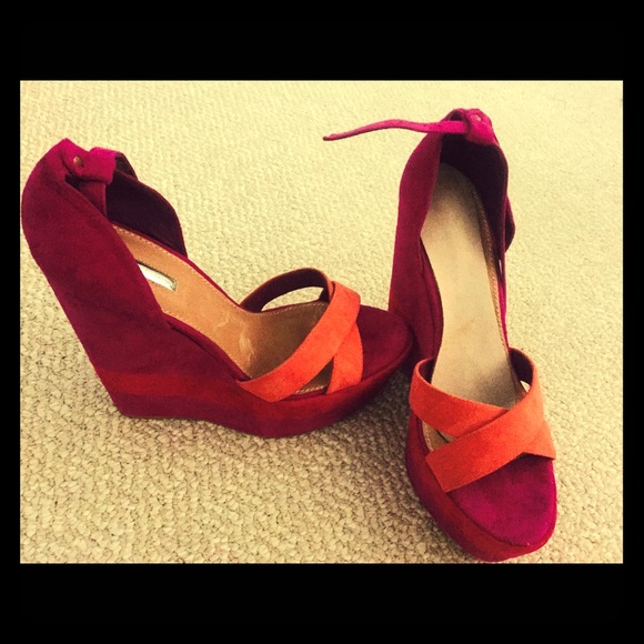 Bakers wedges! Beautiful colors pink/magenta