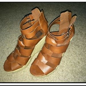 Tan Espadrille Wedges