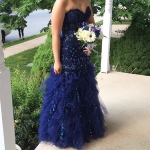 Size6 Jovani navy blue prom dress