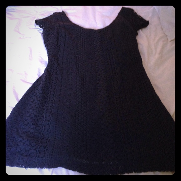 Navy blue short crochet dress