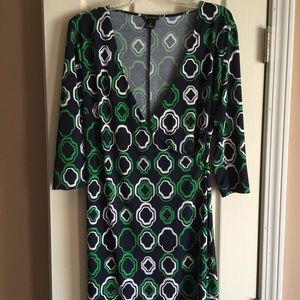 Blue knit wrap dress