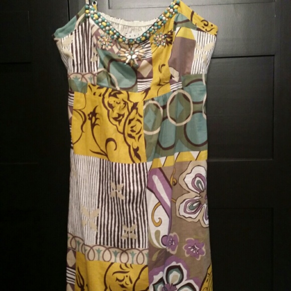 Cabi multi color dress with bead work