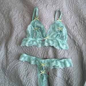 Lingerie Lace Bralette with matching lace thong