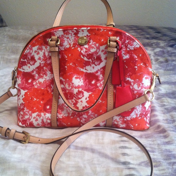 Pink Floral Coach Handbag