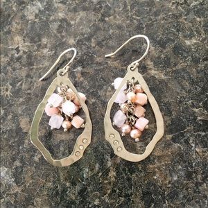 Pink soapstone earrings