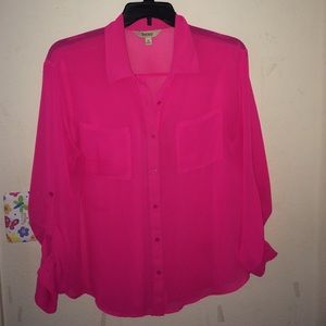 hot pink button up