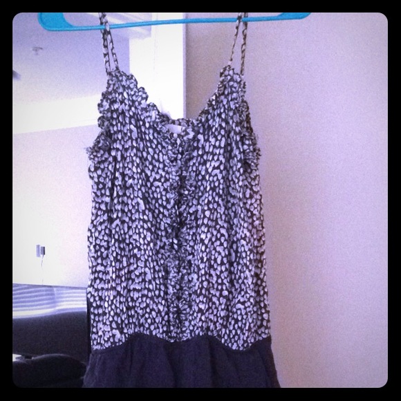 Blue and white romper