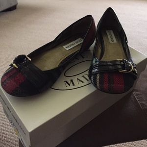 New Steve Madden"Groucho"black and red plaid flats