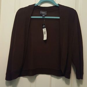 NWT Chaps brown cropped sweater