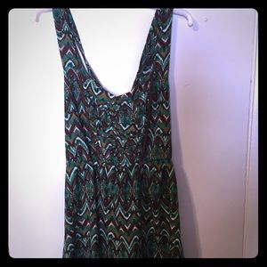 Green & brown summer dress