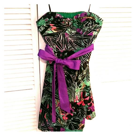 Anthropologie strapless cotton dress