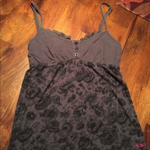 Grey rose tank top