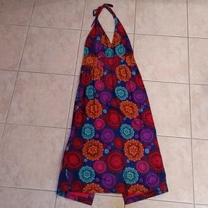 Anthropologie cotton halter top low back dress