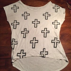 Off white black cross printed top
