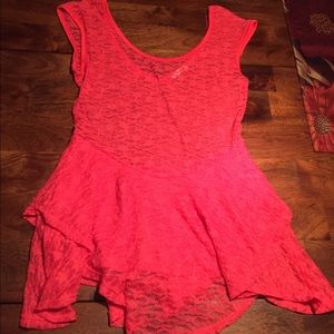 Hot pink lace tank top