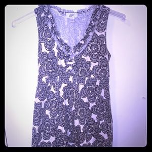 Gray & White Summer Dress from Ann Taylor Loft