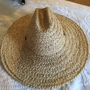 Crocheted raffia straw droopy hat