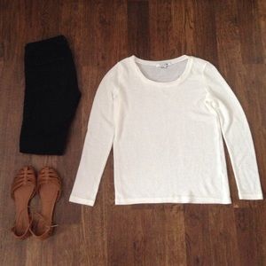 Forever 21 fuzzy white long sleeve