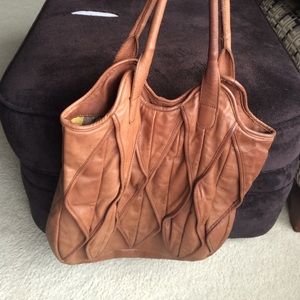Brown leather bag from Anthropologie