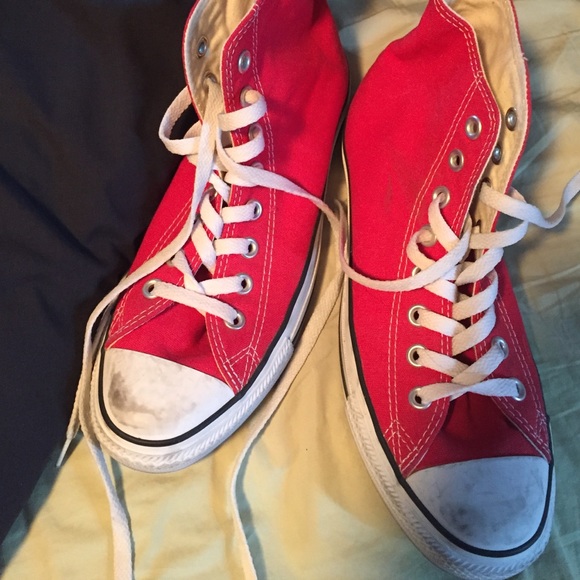 Red high top converse