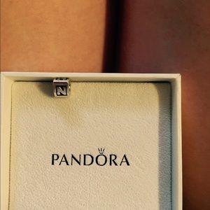 Pandora "N" block charm