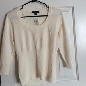Anne Taylor scoop neck sweater in cream