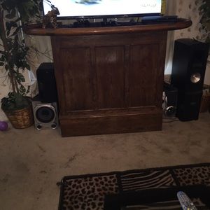 A bar with two stools