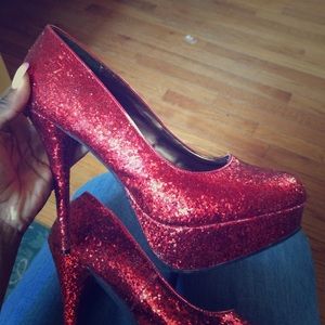 Red Charlotte Russe sparkle pumps