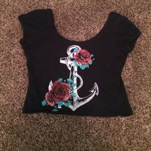 Anchor crop-top