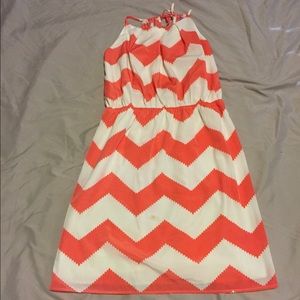 Orange and White chevron dress from Francesca's